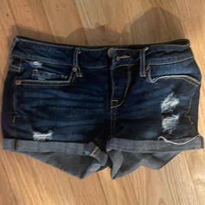 Dark wash jean shorts